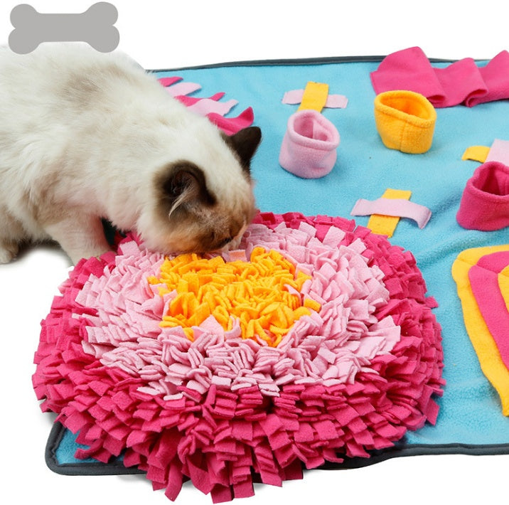 Dog Snuffle Mat rolled up for storage