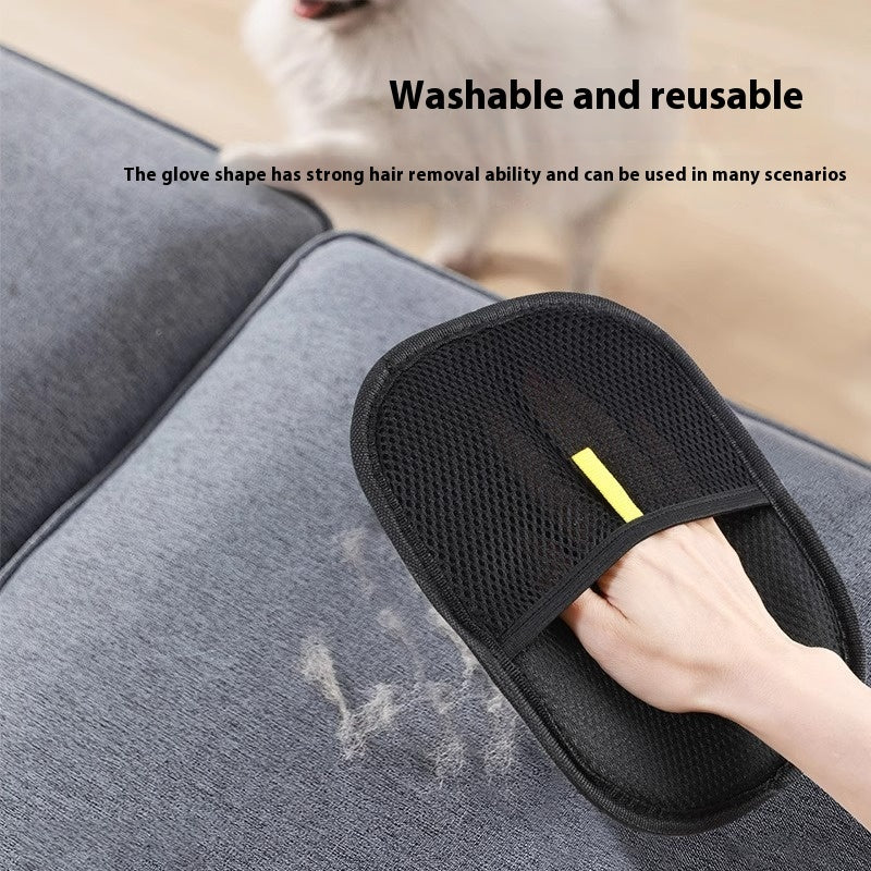 Pet Deshedding Glove worn on hand